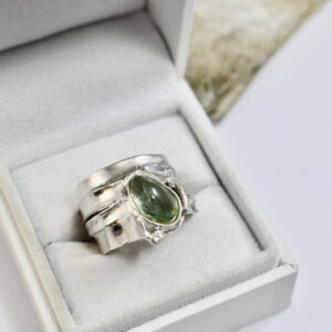Nico Taeymans zilveren ring met aquamarijn en diamant one of a kind