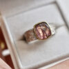Nico Taeymans crete ring met roze toermalijn, goud en zilver