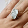 Nico Taeymans ring zilver met diamant en ruwe aquamarijn