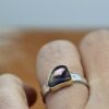 Nico Taeymans crete ring met roze toermalijn, gouden zetting en zilveren ring