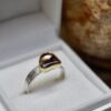 Nico Taeymans crete ring met roze toermalijn , gouden zetting en zilveren ring