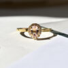 Nico Taeymans geel gouden ring 18 karaat met druppelvormige morganiet en diamanten