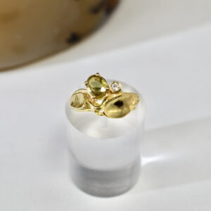 Nico Taeymans geel gouden ring met saffier geel en diamant
